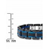 Bracelets | Mens Black Blue Stainless Steel Bracelet Pure Carbon Fiber Links 8.25 Resizable