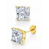 Earrings | 14K Gold Stud Earrings Princess Butterfly Cubic Zirconia CZ