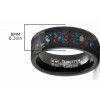Mens Rings | Men's Black Tungsten Ring Wedding Band Black Cluster of Stars Meteorite Inlay 8MM Comfort-Fit