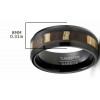 Mens Rings | Men's Black Tungsten Ring Wedding Band Zebra Wood Inlay 8MM Comfort-Fit