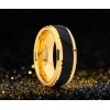 Mens Rings | Men's Duo Tungsten Carbide Wedding Band Black and Gold Tone Ring Comfort Fit 8mm