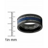 Mens Rings | Mens Tungsten Wedding Band Ring Carbon Fiber Blue Wood Inlay 9MM Comfort-Fit