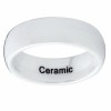 Mens Rings | White Dome Ceramic Men's Wedding Band Engagement Ring 7mm