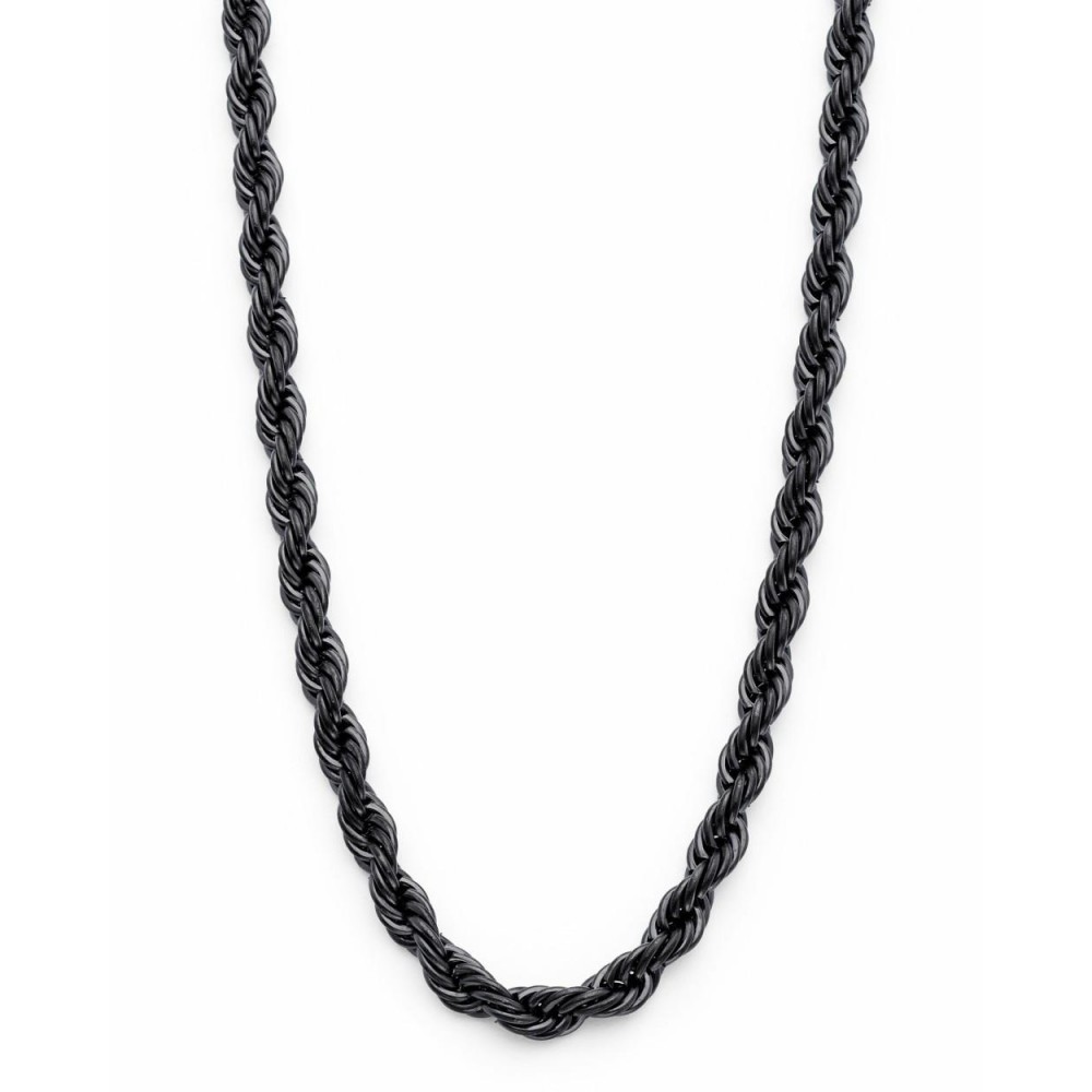 Necklaces | Stainless Steel Rope Chain Necklace 24 inch 4MM 5MM Goldtone Black Silvertone