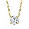 Pendants | 1.25 Carat 18K Gold Over 925 Sterling Silver Moissanite Solitare Pendant 17 Chain Necklace