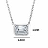 Pendants | 1 Ct. Moissanite Emerald-cut East West Pendant Necklace 18K White Gold on Silver Adjustable Chain