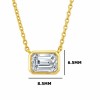 Pendants | 1 Ct. Moissanite Emerald East West Pendant Necklace 18K Gold on Silver Adjustable Chain