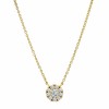 Pendants | .50 Carat Round-Cut Real Moissanite Halo Pendant Necklace in 18K Yellow Gold Over Silver 16-18