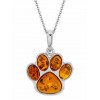 Pendants | Baltic Amber Dog Paw 14K Goldplated 925 Sterling Silver Pendant 18 Necklace