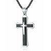 Pendants | Men's Stainless Steel Cross Pendant Black & Silvertone 24 Round Box Chain Necklace