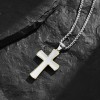 Pendants | Men's Stainless Steel Cross Pendant Gold & Silvertone 24 Round Box Chain Necklace