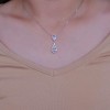 Pendants | Women's Sterling Silver 925 Opera Charm Pendant Pear Cubic Zirconia Necklace 16-18